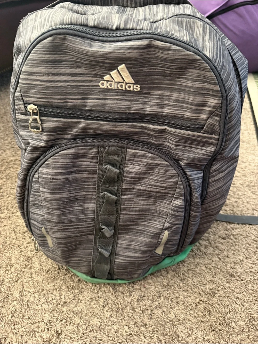 adidas Gray Striped Backpack
